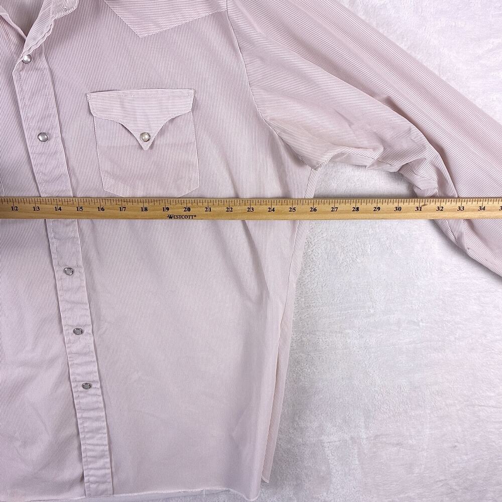 VTG 60s Bronco Westerns Shirt Mens 17 (XL) Pink Nylon Pearl Snap Cowboy Japan - Picture 6 of 10
